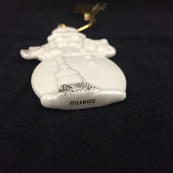 Lenox Flat Snowman Porcelain Christmas Ornament - Picture 6 of 6